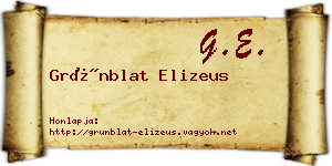 Grünblat Elizeus névjegykártya